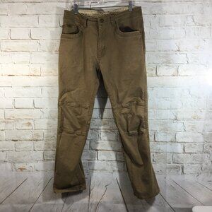 Kuhl Pants Men Size 34x32 Tan Saddle Stitched Vintage Patina Dye Hiking